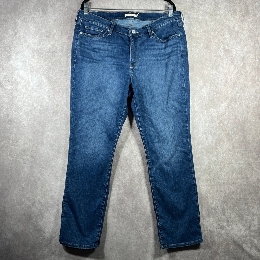 Levi's Jeans Womens Size 16W Blue Dark Wash Denim Classic Straight Mid Rise‎